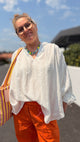 tunique flegrei blanche fine broderie col v fluide douce bohème banditas from marseille sanguinet biscarrosse mimizan