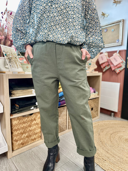pantalon mayo en toile style barrel straight  avec poches avant banditas maelle la garde