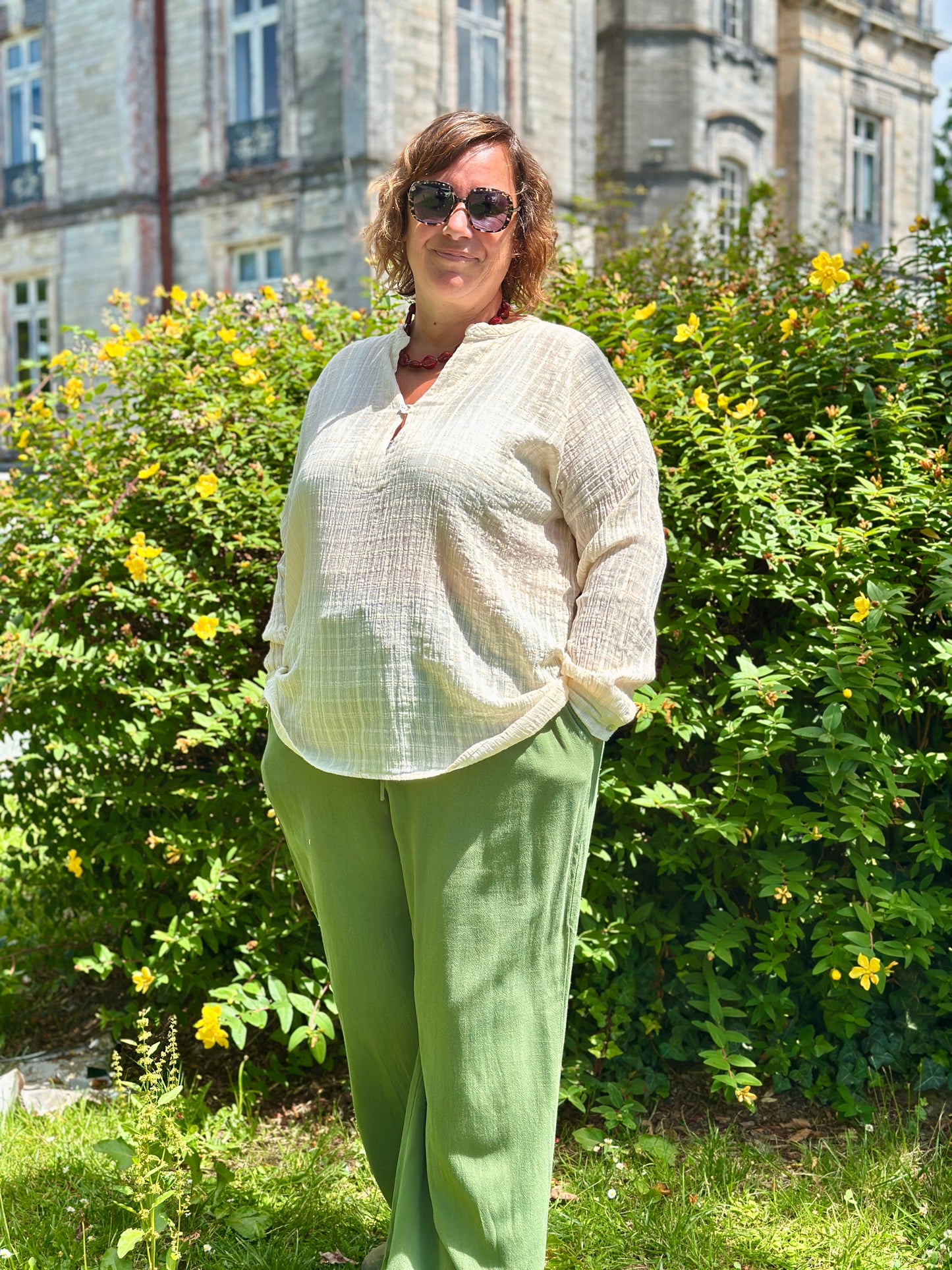 tunique wasp ecru legere fluide porte sur grande taille en 48 by banditas from marseille perpignan montpellier 