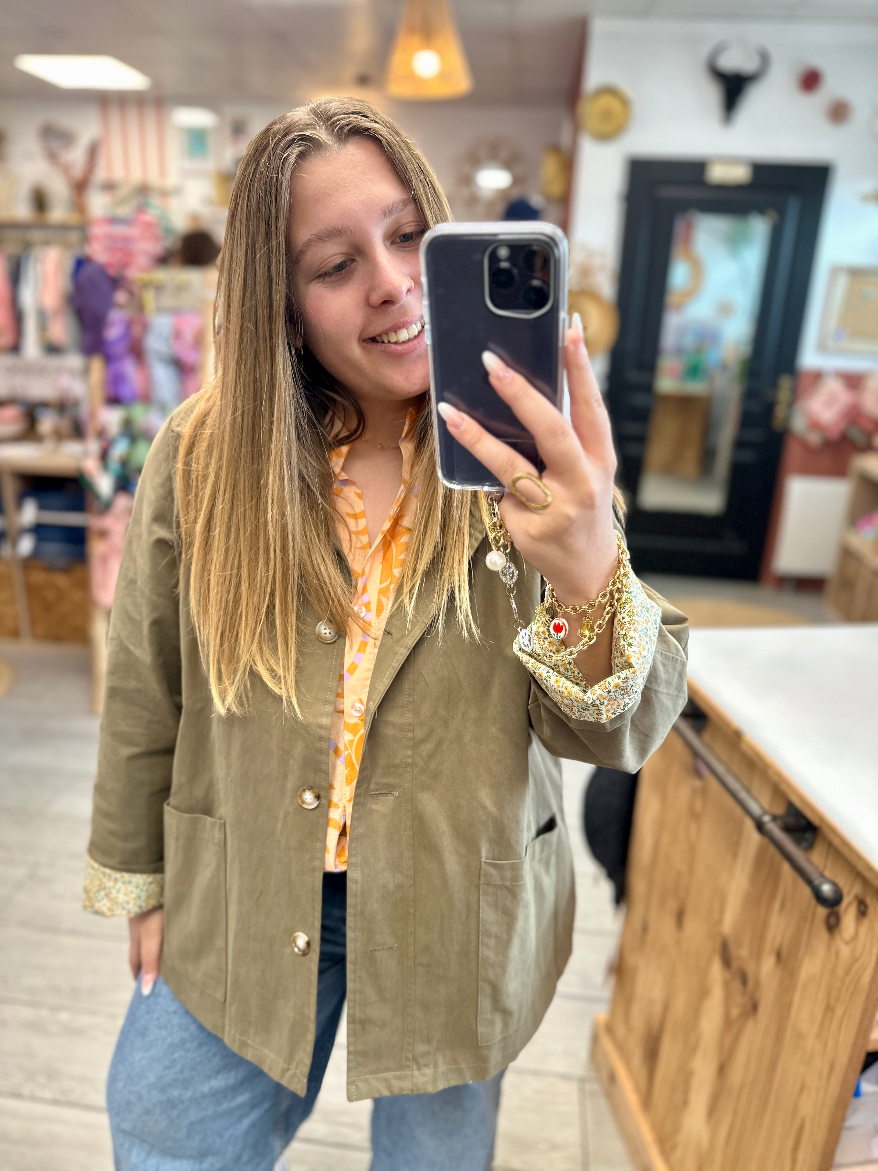 veste jeanne kaki femme grande taille coton by one bordeaux