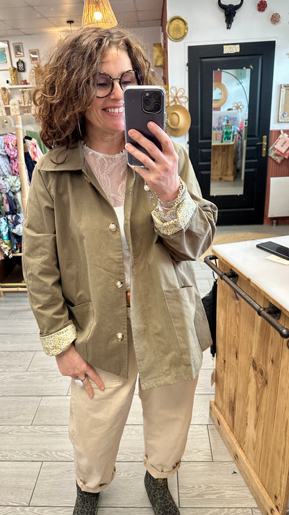 veste femme grande taille kaki chic oraije créon