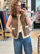 Gilet sans manches Olivia marron chaud et tendance automne hiver – Abana 64480