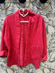 Veste rose framboise en gaze de coton confortable et stylée Boutique Abana Ustaritz