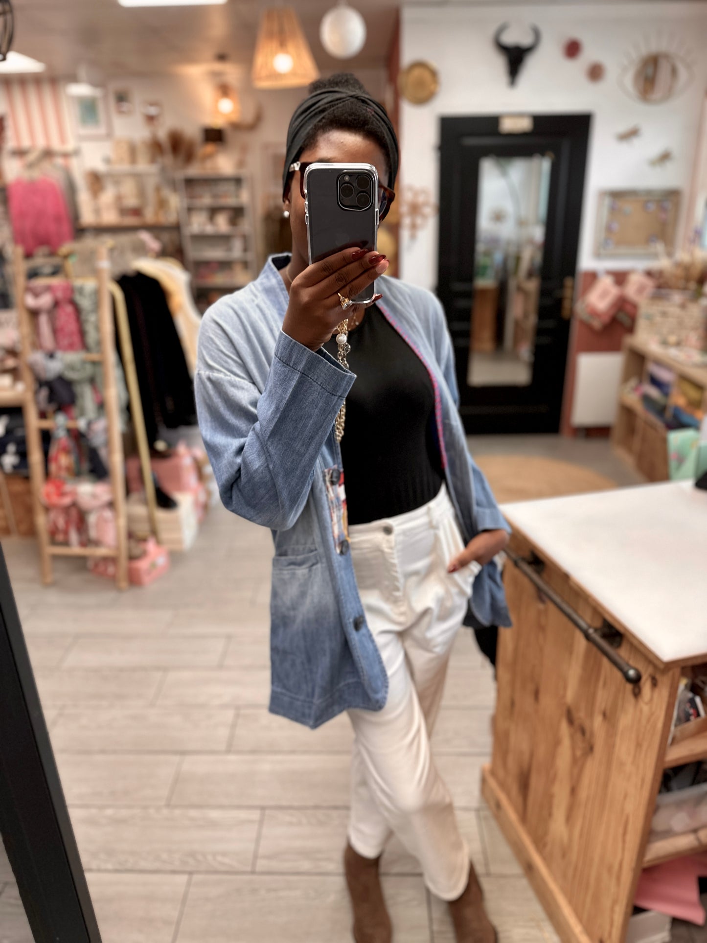 la veste yulee banditas denim bleu confortable douce orléans