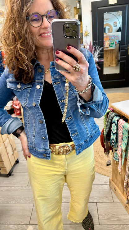 Veste en jean courte Cléa manches retroussables - Abana 64480