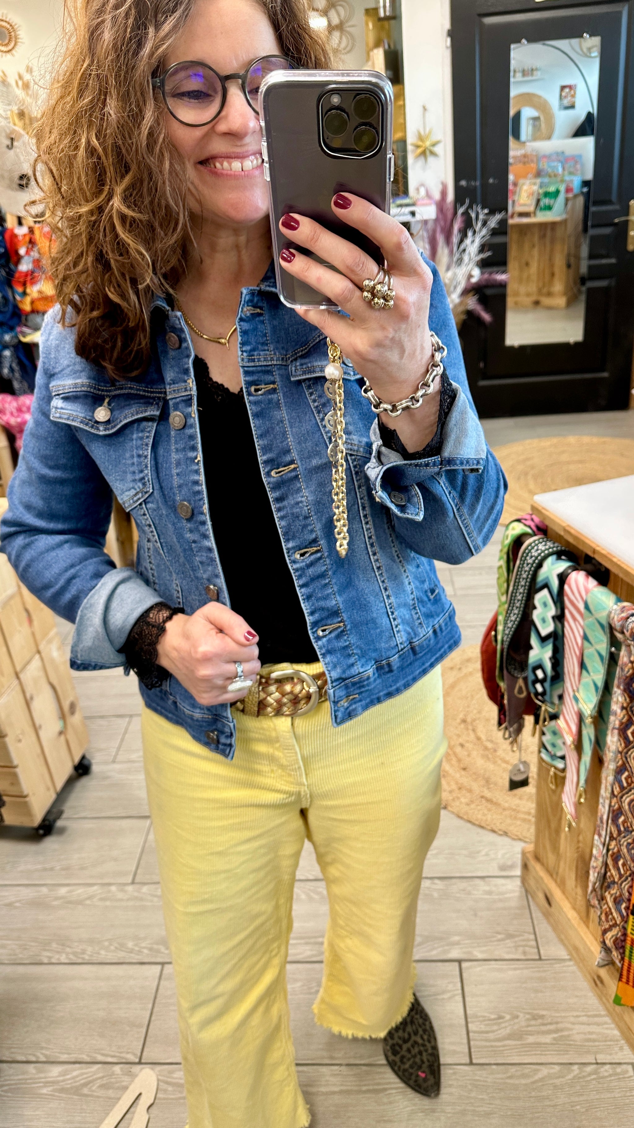 Veste Cléa en denim bleu classique pour femme - Abana 64990