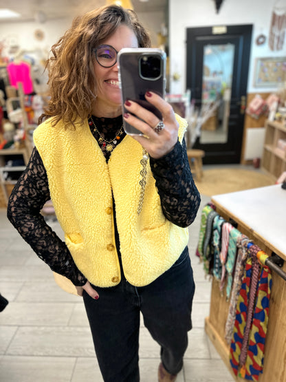 Gilet moumoute femme look cosy
