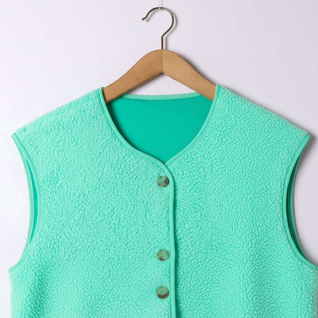 Gilet moumoute sans manches chaud et confortable
