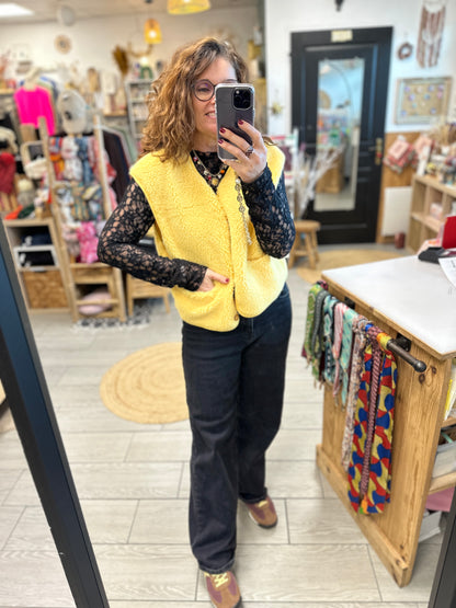 Gilet moumoute femme maille douce