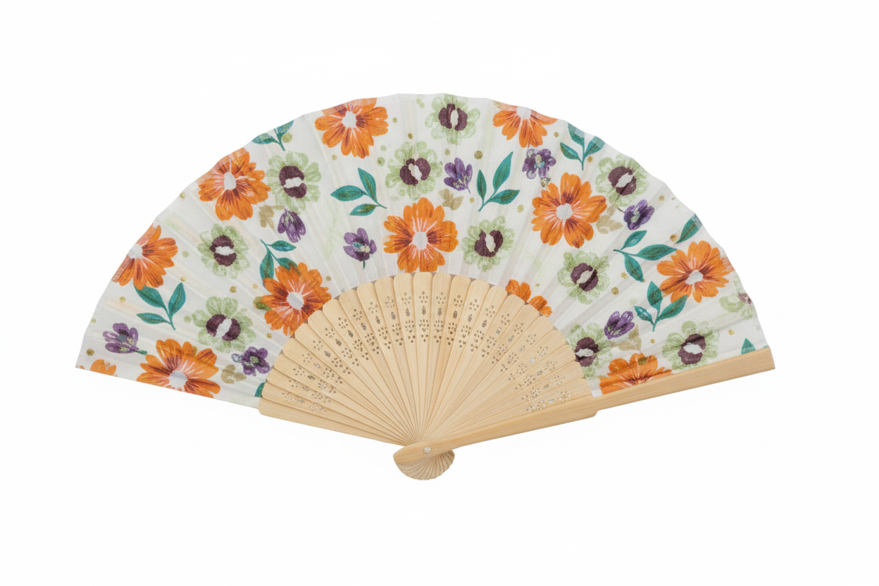éventail fisura fleurs colorées été accessoire fleuri paris