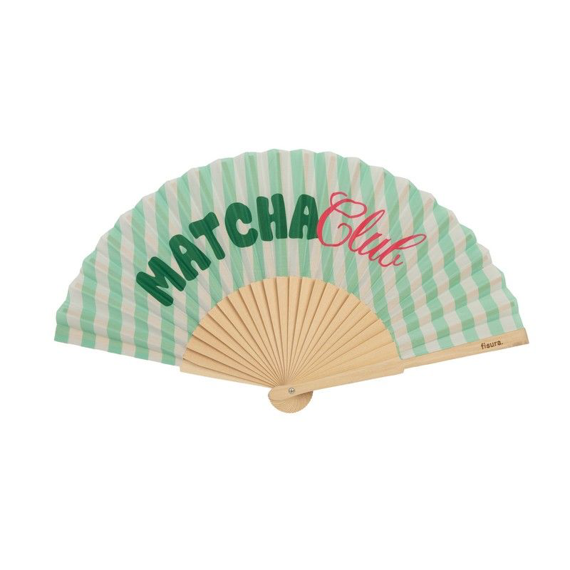 éventail fisura accessoire été tendance vert rayure matcha libourne